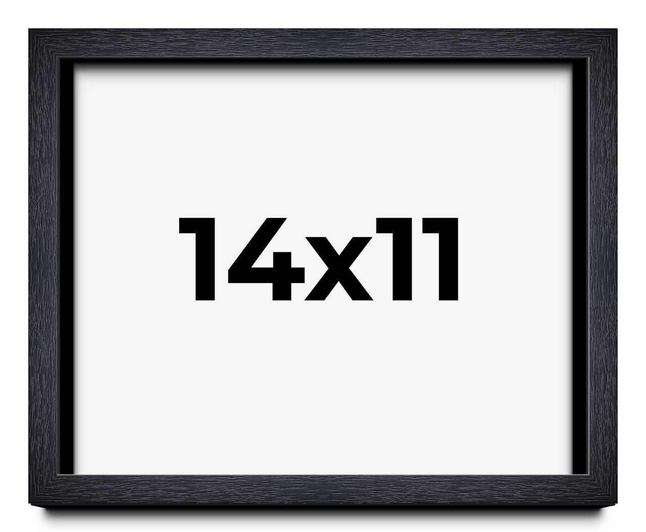 14x11 Shadow Box 1" Depth Black Picture Frame - UV Acrylic, Backing, Hanging Hardware